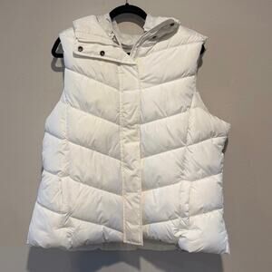Gap Puffy Vest Women’s XXL white Gray Hoodie
